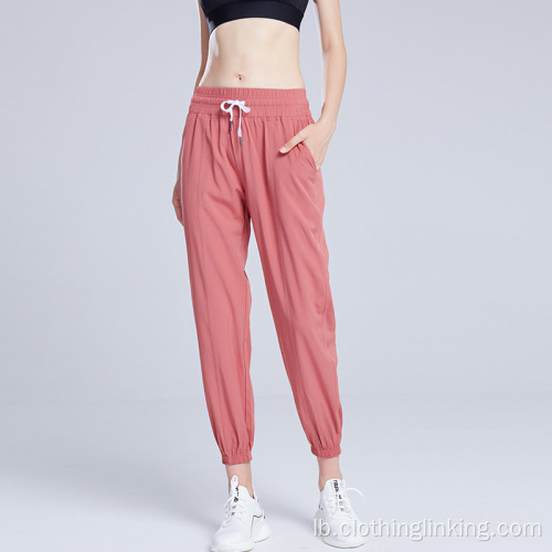 Yoga solid Jogger Hosen fir Fraen